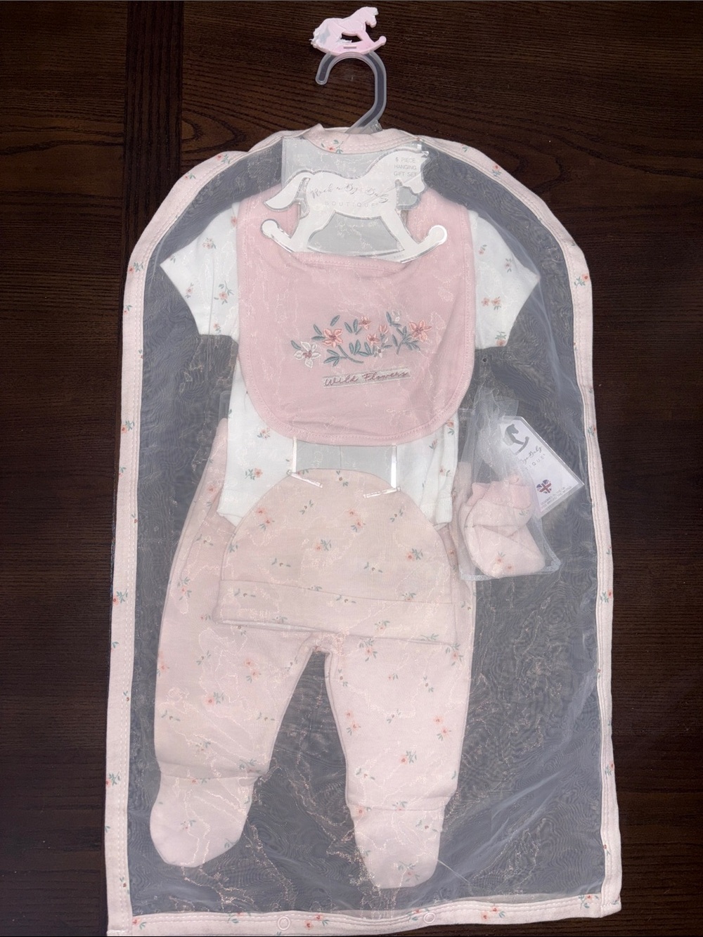 Rock a Bye Baby Boutique 6 piece bay girl set 0-3M NWT